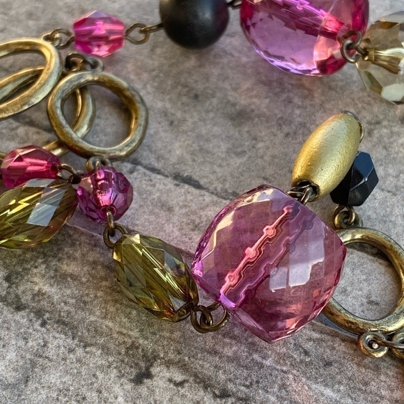 Lia Sophia Necklace Long Beaded Asymmetric Antique Bronze Tone 38”+3” - Picture 10 of 10